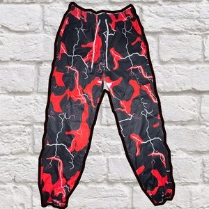 Red/Black Cargo Windbreaker Pants